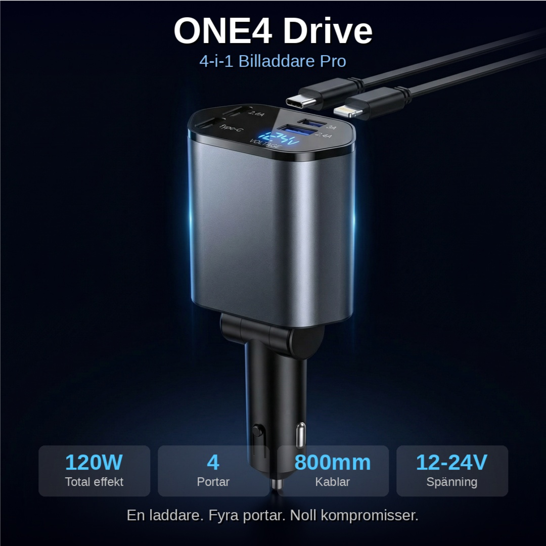 ONE4 Drive — Snabb laddning i bilen
