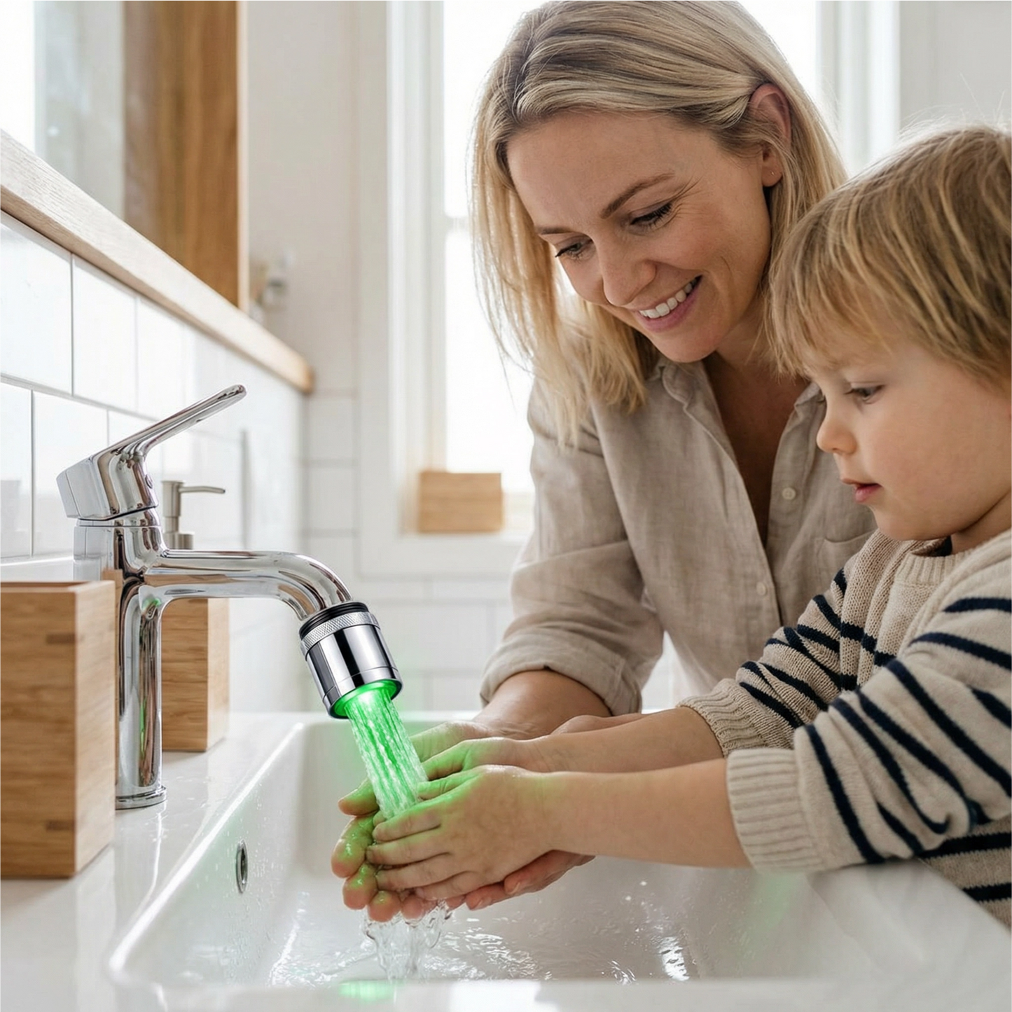 GlowTap LED Kranmunstycke - Se när vattnet är för varmt innan det gör ont
